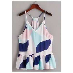 ➕ Ruffle hem geo shapes cami